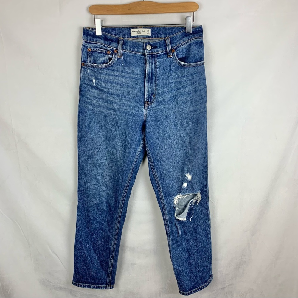ABERCROMBIE & FITCH The‎ Mom High Rise Distressed Jeans Sz 2/26 short